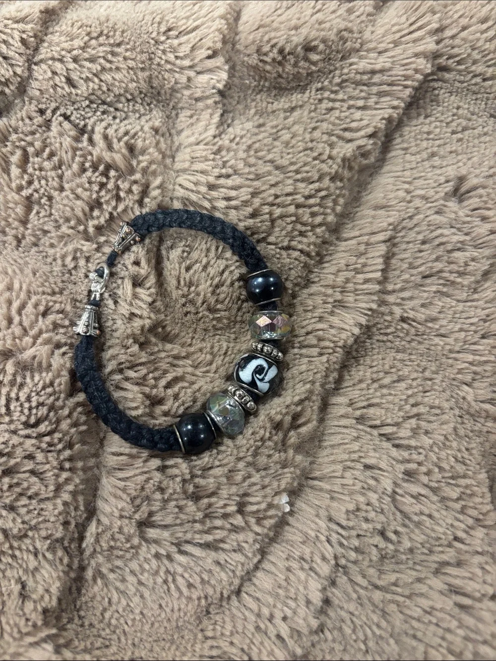Black Braided Bead Bracelet - Classic Style
